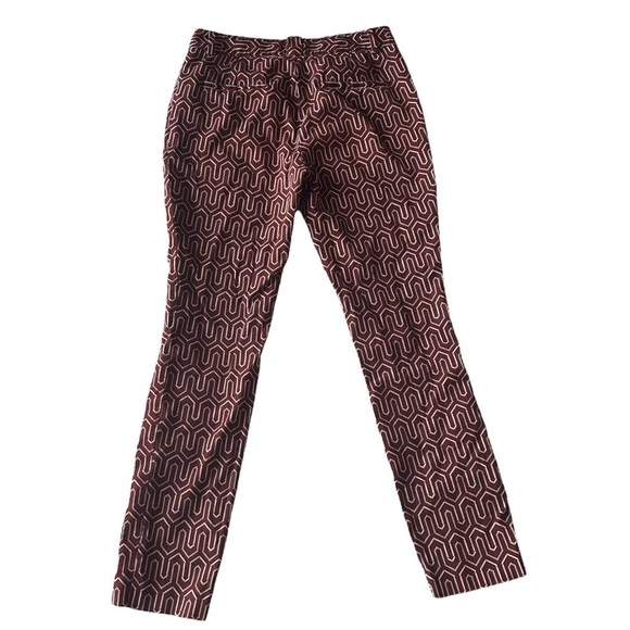 Anthropologie Cartonnier Charlie Trouser Ankle Pants Geometric Print Size 2 - Picture 3 of 9